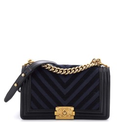 Boy Flap Bag Braided Chevron Cording and Calfskin Old Medium