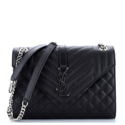 Classic Monogram Envelope Satchel Mixed Matelasse Leather Medium