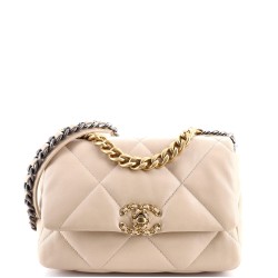 19 Flap Bag Quilted Leather Medium