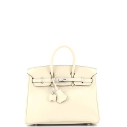 Birkin Handbag Light Swift with Palladium Hardware 25