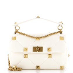 Roman Stud Flap Bag Quilted Leather Medium