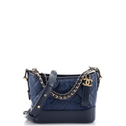 Bicolor Gabrielle Hobo Quilted Aged Calfskin Small