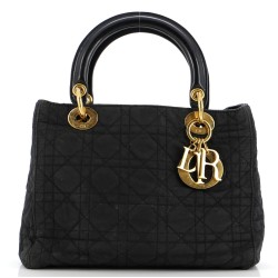 Vintage Lady Dior Bag Cannage Quilt Nylon Medium