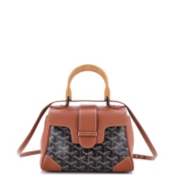 Saigon Top Handle Bag Coated Canvas with Leather Mini