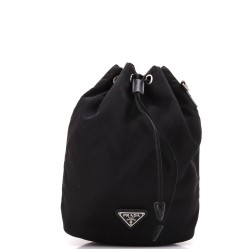 Drawstring Wristlet Bucket Bag Tessuto Small