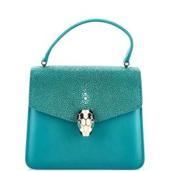Serpenti Forever Top Handle Bag Leather and Stingray Small