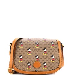 Disney Mickey Mouse Flap Shoulder Bag Printed Mini GG Coated Canvas Small