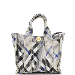Convertible Shopper Tote Knit Check Jacquard Mini