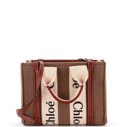 Woody Tote Recycled Felt with Leather and Canvas Small