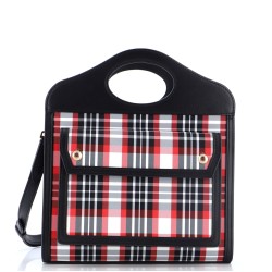 Pocket Tote Printed Nylon with Leather Mini