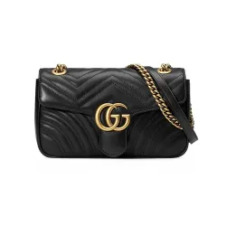 GG Marmont Shoulder Bag Diagonal Quilted Leather Small