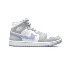  Air Jordan 1 Mid 'Grey Blue Wolf Grey' Women's (2021)
