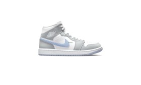  Air Jordan 1 Mid 'Grey Blue Wolf Grey' Women's (2021)