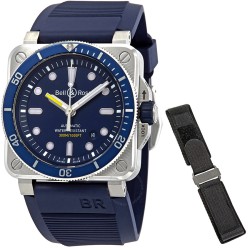 Pre-owned Bell and Ross Diver Automatic Blue Dial Men's Watch BR0392-D-BU-ST/SRB