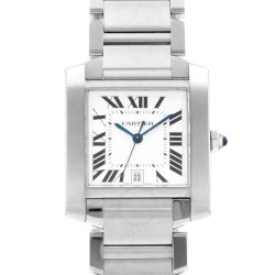 Pre-owned Cartier Tank Française Automatic Silver Dial Men's Watch W51002Q3