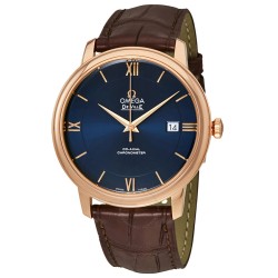 De Ville Prestige Blue Dial Automatic Men's Leather Watch 424.53.40.20.03.002