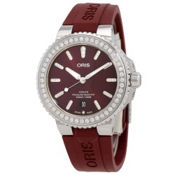 Oris Aquis Automatic Diamond Red Dial Unisex Watch 01 733 7766 4998-07 4 22 68FC