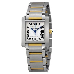 Pre-owned Cartier Tank Francaise Silver Grained Dial Men's Watch W51005Q4