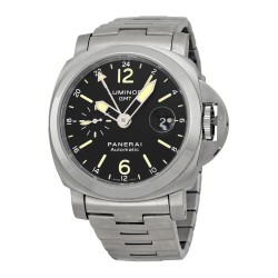 Pre-owned Panerai Luminor GMT Automatic Chronometer Black Dial Men's Watch PAM00297