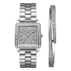 Cristal 28 Jewelry Set Silver-tone Dial Ladies Watch J6387-SetC