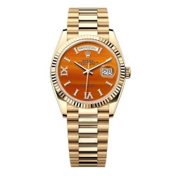 Day-Date Carnelian Dial Automatic Chronometer Diamond Unisex Watch 128238-0088