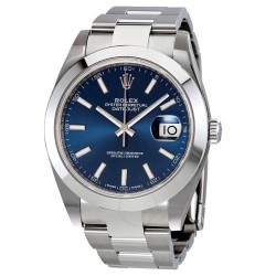 Pre-owned Rolex Datejust 41 Automatic Blue Dial Men's Watch 126300BLSO