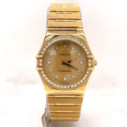 Pre-owned Omega Constellation Quartz Diamond Champagne Dial Ladies Watch 8951201