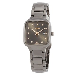 True Square Quartz Diamond Grey Dial Ladies Watch R27079702