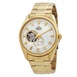 Contemporary Semi Skeleton Automatic White Dial Men's Watch RA-AR0007S10B