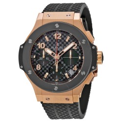 Big Bang Automatic Black Checker Pattern Dial Black Rubber Men's Watch 341.PB.131.RX
