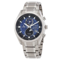 Tsuki-yomi A-T Eco-Drive Perpetual World Time Blue Dial Men's Watch BY1010-81L