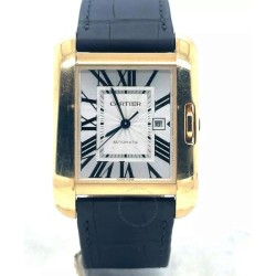 Pre-owned Cartier Tank Anglaise Large Silver Dial Men's Watch W5310032