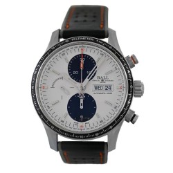 Pre-owned Ball Fireman Strom Chaser Chronograph Automatic White Dial Men's Watch CM3090C-L1J-WH