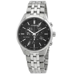 Eco-Drive Chronograph Black Dial Men's Watch AT2140-55E