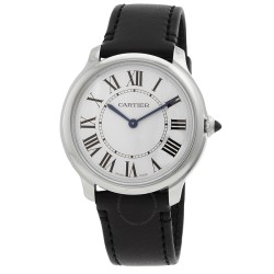 Ronde Must De Cartier Quartz Silver Dial Men's Watch WSRN0031